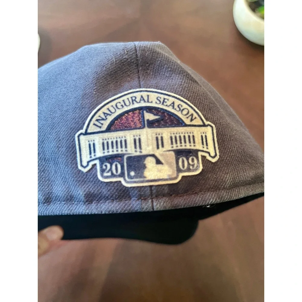 New Era NY Yankees Hat Mens 7 1/2 Navy Excellent 2009 Inaugural Season 59Fifty